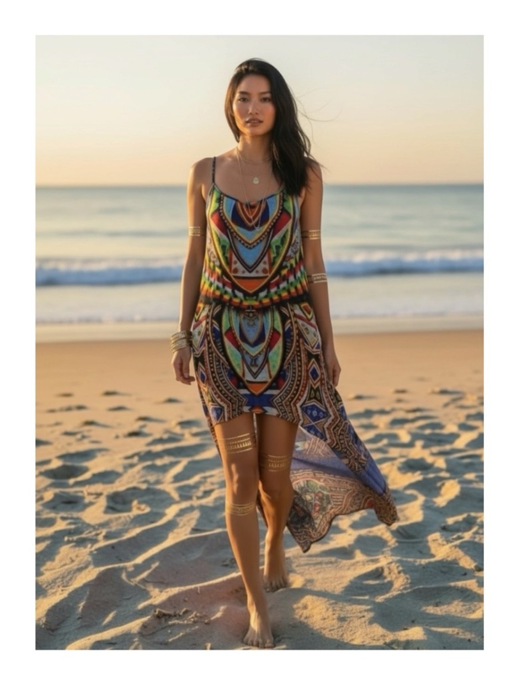 Parides x Kyle Richards 𒀭Cami High Low Silk Dress 𒀭 Multicolor 𒀭00 - 12 𒀭 RHOBH